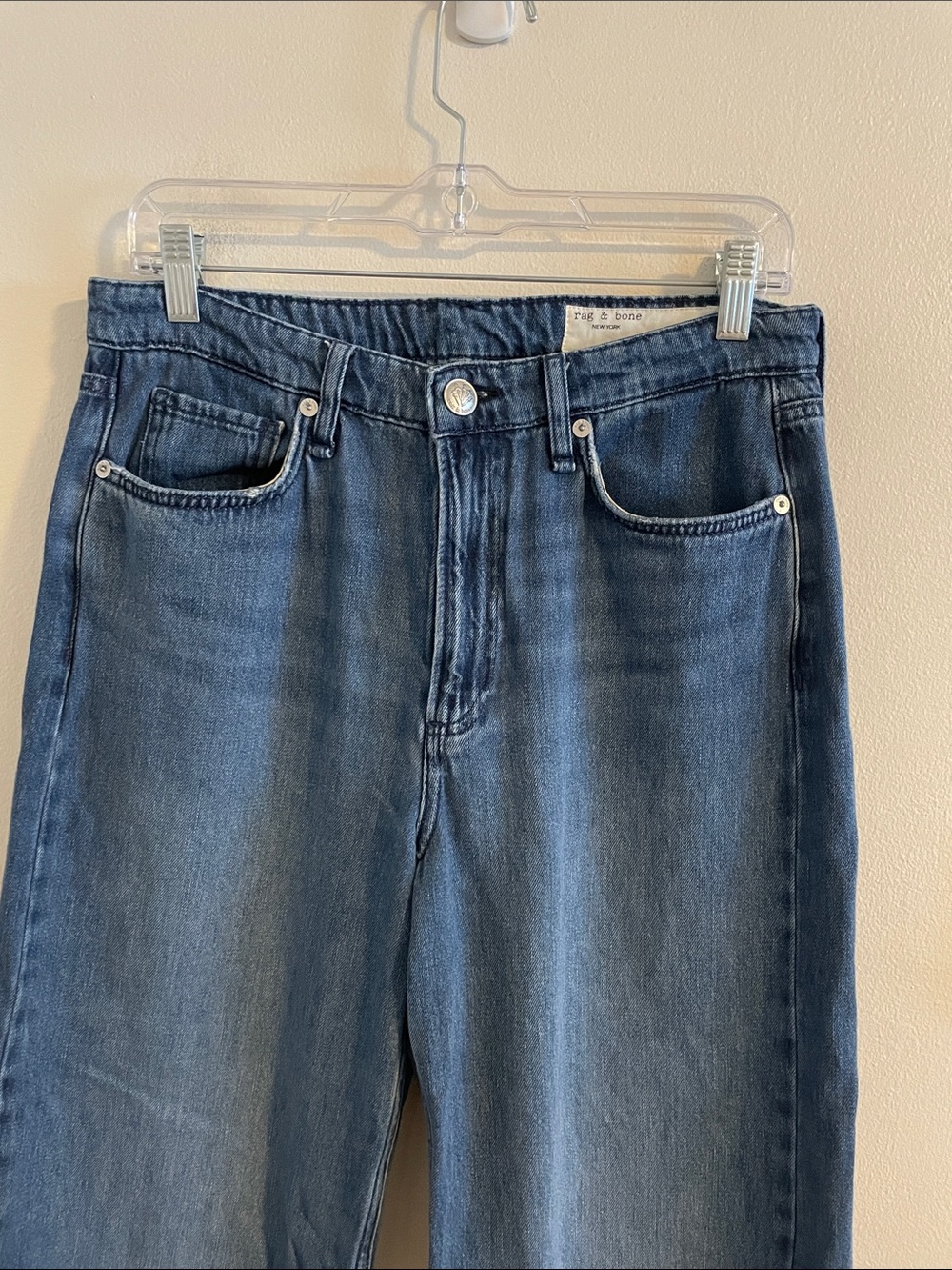 Rag & Bone Featherweight Logan Mid-Rise Wide Leg Jeans Women’s Size 27 Rubin - Picture 4 of 12